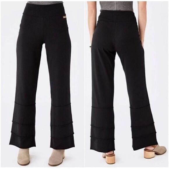 New Matilda Jane | Pants & Leggings | Finn Flare Tiered Hem Wide Leg Black Pull - Picture 1 of 8